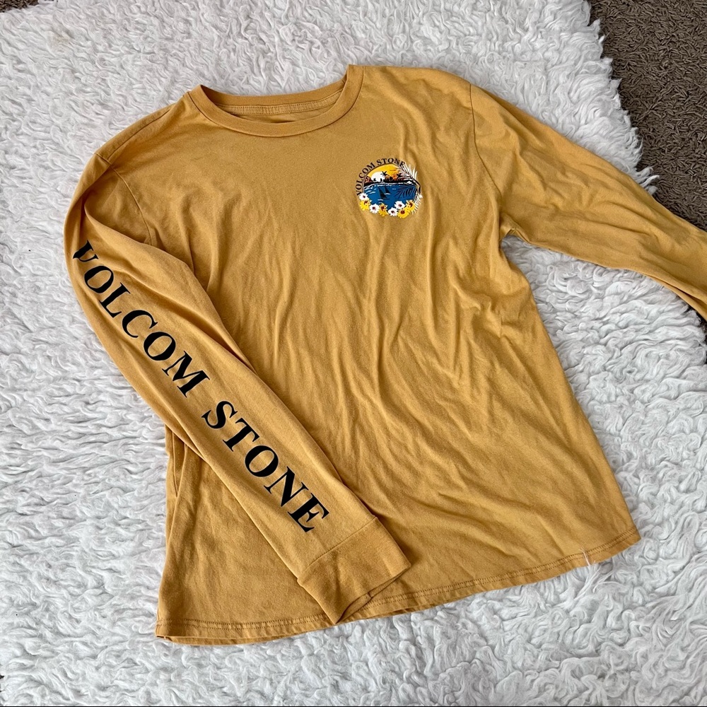 Volcom Stone yellow long sleeve tee shirt, medium